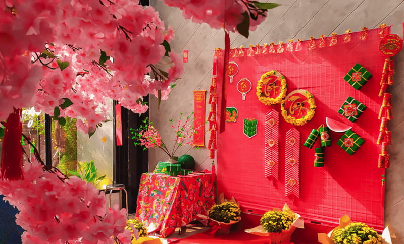 Trang trí tiểu cảnh tết 